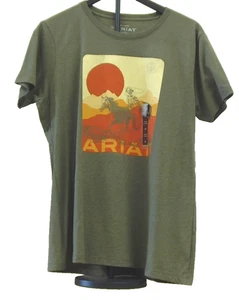 ARIAT Bronco Rider Sunrise Cotton Strong Logo T-Shirt women X-large NEW - Picture 1 of 3