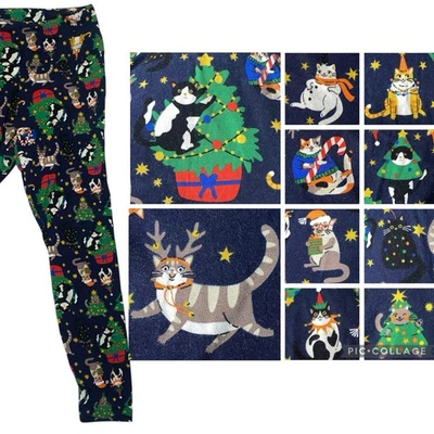 No Boundaries Navidad Gato Leggings Mujer M Feo Acogedor Lindo Kidcore Vacaciones Foto 1 de 4
