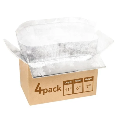 4 Pack Insulated Shipping Boxes with Aluminum Foil Liner, Styrofoam Cooler - Image 1 of 4