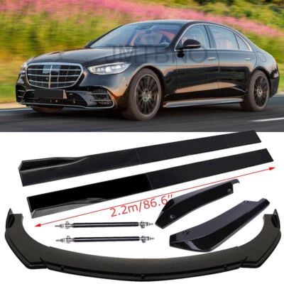 For Mercedes-Benz Front & Rear Bumper Lip Spoiler Body Kit Side Skirt Strut Rods - Image 1 of 4