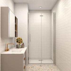 Falttür+drehtür Duschwand Duschwand Nischentür Duschkabine - Bild 1 von 8