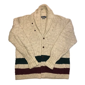 Vintage Polo Ralph Lauren handgestrickt 100 % Wolle schwere Strickjacke (XL) Herren - Bild 1 von 19