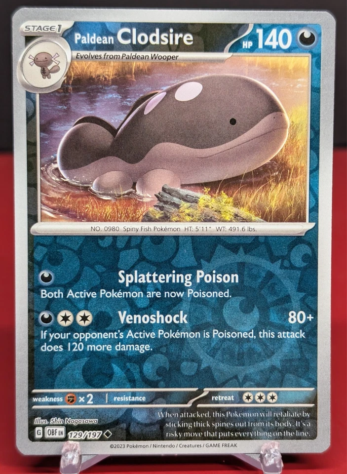 Pokemon Paldean Clodsire #129/197 Obsidian Flames Reverse Holo - Image 1 of 1