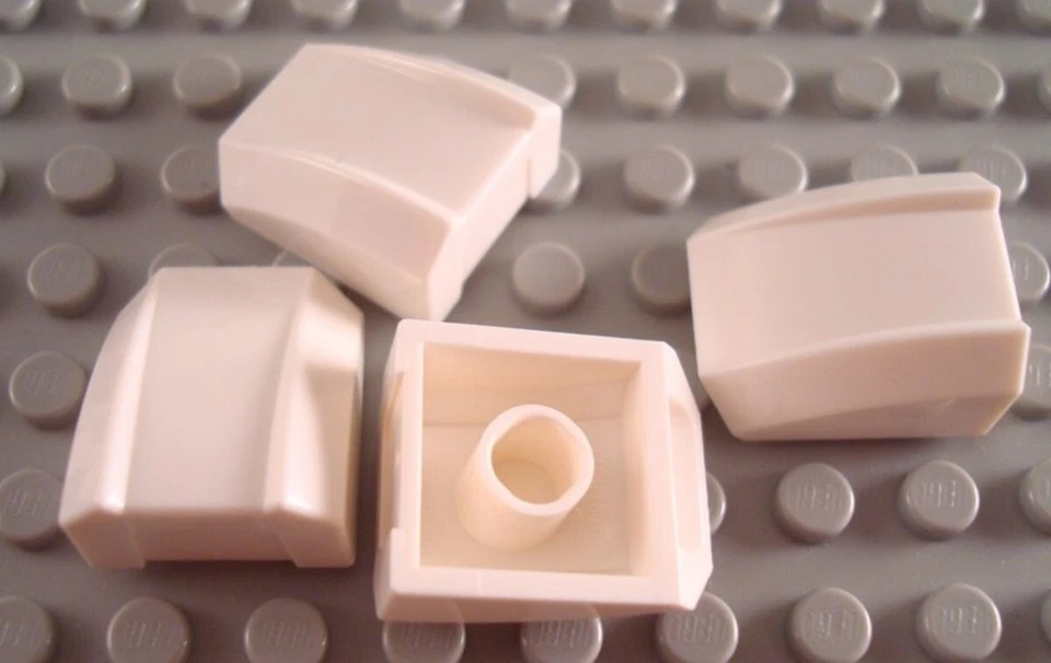 LEGO Lot of 4 White 2x2 Curved Car Truck Vehicle Engine Brick Parts - Image 1 of 1