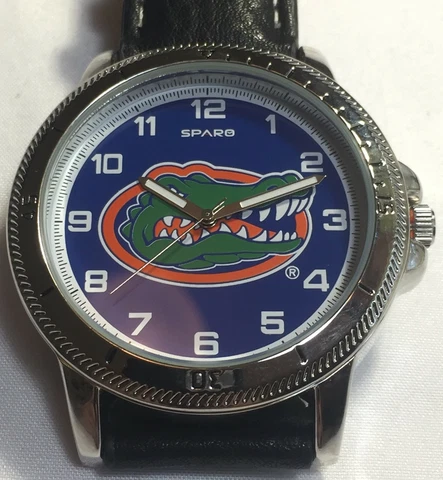 New Florida Gators Sparo Classic Men's Sports Watch with Black Leather Band Cover