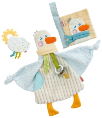 HABA Babywelt Baby-Spiel-Set Gans 3in1 mit Schnullerkette 2012332001 - Bild 1 von 4
