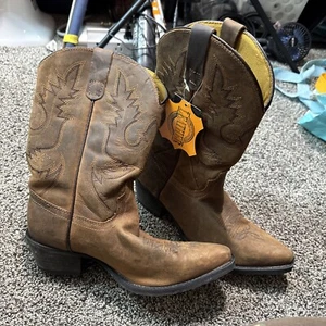 Dan Post Boots Cowboy Leather Youth Boys Brown  DPC3004 41/2 - Picture 1 of 9