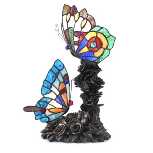 EDITH 2 Tiffany-style 2 Light Butterfly Table Lamp 10" Wide - Picture 1 of 1
