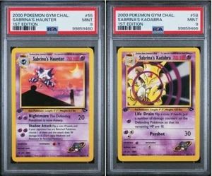 2000 SABRINA’S HAUNTER 55/132 & KADABRA 58/132 GYM CHALLENGE 1ST EDDITION PSA 9 - Picture 1 of 5