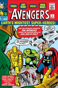 PÓSTER DE PAPEL GRUESO #1 DE LOS CÓMICS DE MARVEL LOS VENGADORES THOR IRONMAN HULK LOKI 24X36 - Imagen 1 de 9