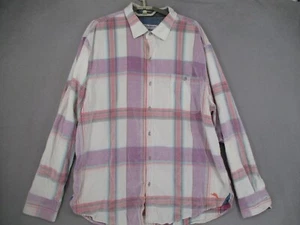 Tommy Bahama Shirt Mens Extra Large Purple White Cord Corduroy Plaid Button - Picture 1 of 23