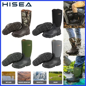 HISEA Men's Rain Boots Waterproof Anti-Slip Insulated Garden Barn Mud Work Boots - Picture 1 of 60