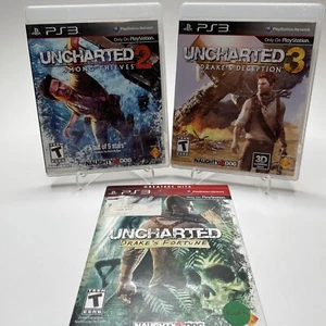 Uncharted 2 & 3 Drake’s Fortune Bundle (Sony PlayStation 3, PS3) testato CIB - Foto 1 di 5