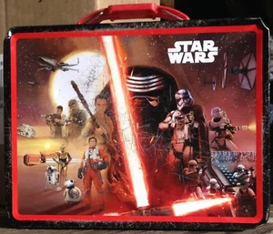 2015 Star Wars The Force Awakens Mini Tin Lunch Box Used - Picture 1 of 3