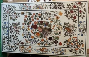 61cmx122cm Blumenmuster Kunst Inlay Marmor Ess Table Top Luxuriös Pietra Dura - Bild 1 von 8