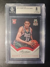 2013-14 Panini Prestige #175 Giannis Antetokounmpo Bucks RC Rookie BGS 8