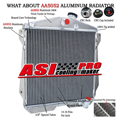 3-ROW RADIATOR FIT 1943-1948 CHEVY FLEETLINE FLEETMASTER STYLEMASTER 3.5L L6 MT Foto 1 de 4