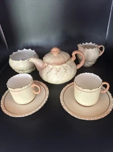 Antique Locke & Co Worcester Tea Pot, Sugar, Creamer, Tea Cups Saucer Etc - Picture 1 of 15