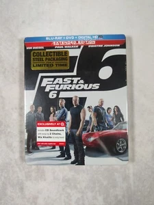 New Fast Furious 6 Blu-ray DVD 2013 2-Disc Set Digital Copy Steelbook Sealed - Picture 1 of 6