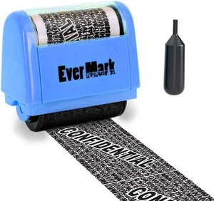 Identity Theft Protection Roller Stamp - Confidential with Blue - Picture 1 of 6