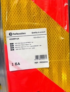 Reflektierendes Motorpanel Lang 113cm x 13cm x 1mm Zugelassen Gelb Rot - Bild 1 von 2