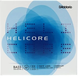 D'Addario H610 3/4M Helicore Orchestral Double Bass String Set - 3/4 Size - - Picture 1 of 3