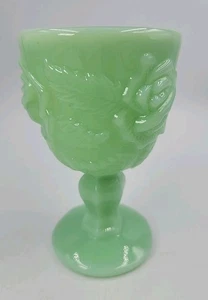  Jadeit Rose Grün Glas 5 3/8" Kelch - Bild 1 von 7