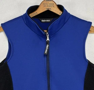 Vintage Chuck Roast Fleece Fahrradweste Large Cropped Hergestellt in den USA durchgehender Reißverschluss blau - Bild 1 von 6