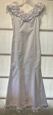 РЕДКИЙ принцесса Kaiulani девочек белый цветок девочка пляж свадьбы Хула макси платье ~ Sz.10 - Изображение 1 из 4