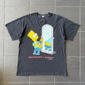 1997 Simpsons Bart Vintage T Shirt Black Bartholomew J Graphic Tee Cartoon - Picture 1 of 9