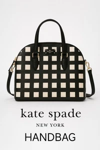 Kate Spade New York Black White Checkerboard Satchel Crossbody Bag - Picture 1 of 13
