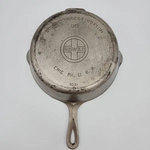 Sartén Doble Griswold #90 Fondo Solo 1021 De Colección Hierro Fundido Erie Pa. EE. UU. - Imagen 1 de 20