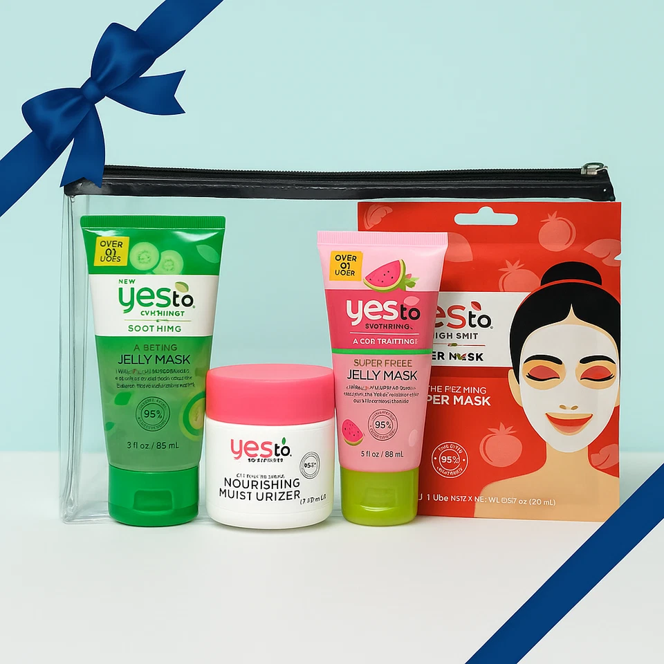 YES TO YESTO SKINCARE GIFT SET with Jelly Masks Vitamin C moisturizer Paper mask - Image 1 of 4