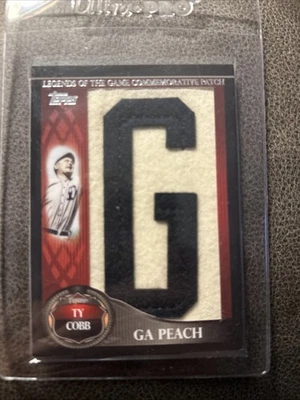 Parche de letras fabricadas 2009 Topps - Legends of the Game Ty Cobb letra G/50 Foto 1 de 2