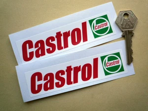 CASTROL OIL Classic Oblong Race Bike STICKERS 4.5" Pair F1 Racing Motorcycle - Picture 1 of 1