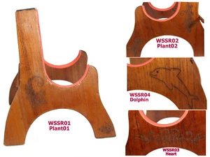 Solid Mahogany Laser Picture Wood Stand For 21" Soprano Ukulele Violin WSSR01-07 - Picture 1 of 29