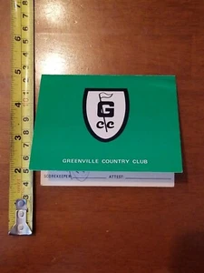 SCORECARD GOLF GREENVILLE COUNTRY CLUB GCC USED CARD - Picture 1 of 3