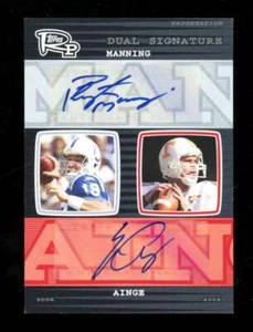 2008 Topps RP Peyton Manning Erik Ainge Dual Sigs Auto 5/20 ZK8550 - Picture 1 of 2