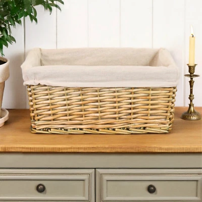 Large Wicker Hamper Basket Home Storage Holder DIY Make Your Own Gift Lined - Image 1 of 4