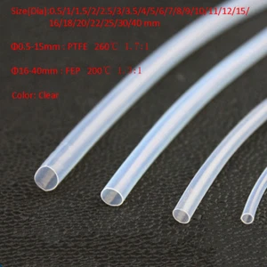 Tubo de aislamiento térmico transparente de PTFE 0,5 mm ~ 40 mm tubo de alta temperatura 600 V - Imagen 1 de 3