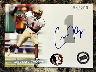 Craphonso Thorpe 2005 Press Pass Silver Auto 054/200 Florida State Seminoles - Image 1 of 2