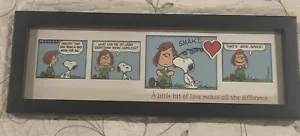 Peanuts Snoopy gerahmte Kunst Punze selten schwer zu finden "Ein bisschen Liebe" - Bild 1 von 7