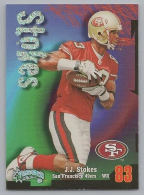 J. J. Stokes 1998 Skybox Thunder Rave 62/150 San Francisco 49ers #124 - Image 1 of 2