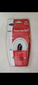 Belkin Phone Line Cord 50ft 15.2m F8V100-50WH Lifetime Warranty New - Picture 1 of 7