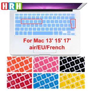 HRH AZERTY Soft French Silicone Keyboard Cover EU Version for Macbook Air Pro 13 - Picture 1 of 26