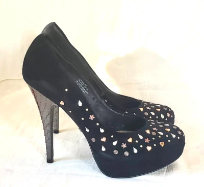 Туфли-лодочки на платформе с заклепками Katterina от Rachel Roy черные замшевые размер 8 - Изображение 1 из 4