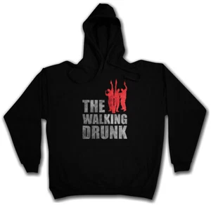THE WALKING DRUNK HOODIE Dead Fun Drinker Boose Hangover Barfly Party University - Picture 1 of 1