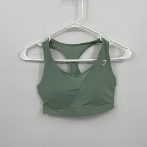 Reggiseno sportivo donna incrociato Gymshark verde salvia deserto atelico taglia S - Foto 1 di 7
