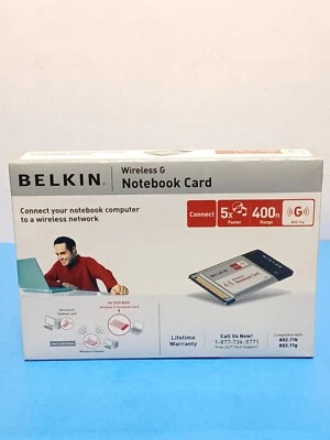 NEW▪︎BELKIN Wireless G Notebook Network Card Model F5D7010  802.11g 54Mbp,  NIB - Image 1 of 4