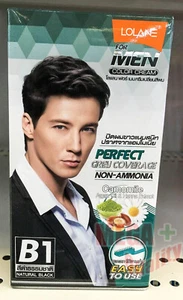 Lolane Men Permanent Hair Color Cream Change Cover Grey B1 Black - Picture 1 of 3